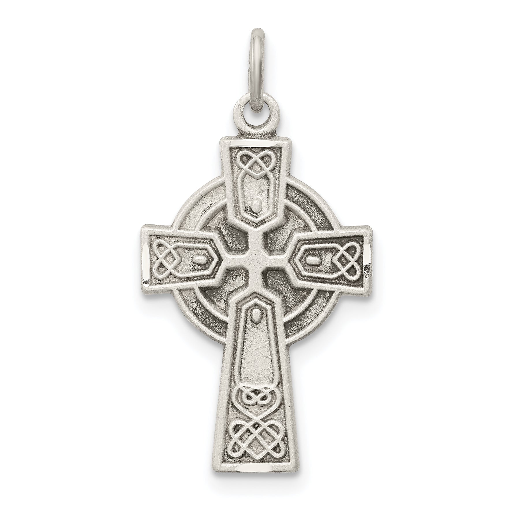 Sterling Silver Antiqued Small Celtic Cross Pendant Main image