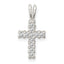 Sterling Silver Polished CZ Cross Pendant