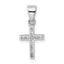 Sterling Silver 925 CZ Cross Pendant with Polished Rhodium Finish