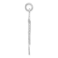 Unisex Sterling Silver 925 Cross Pendant with Polished Textured Design
