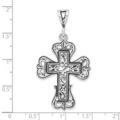 Sterling Silver 925 Antiqued S Design Unisex Cross Pendant