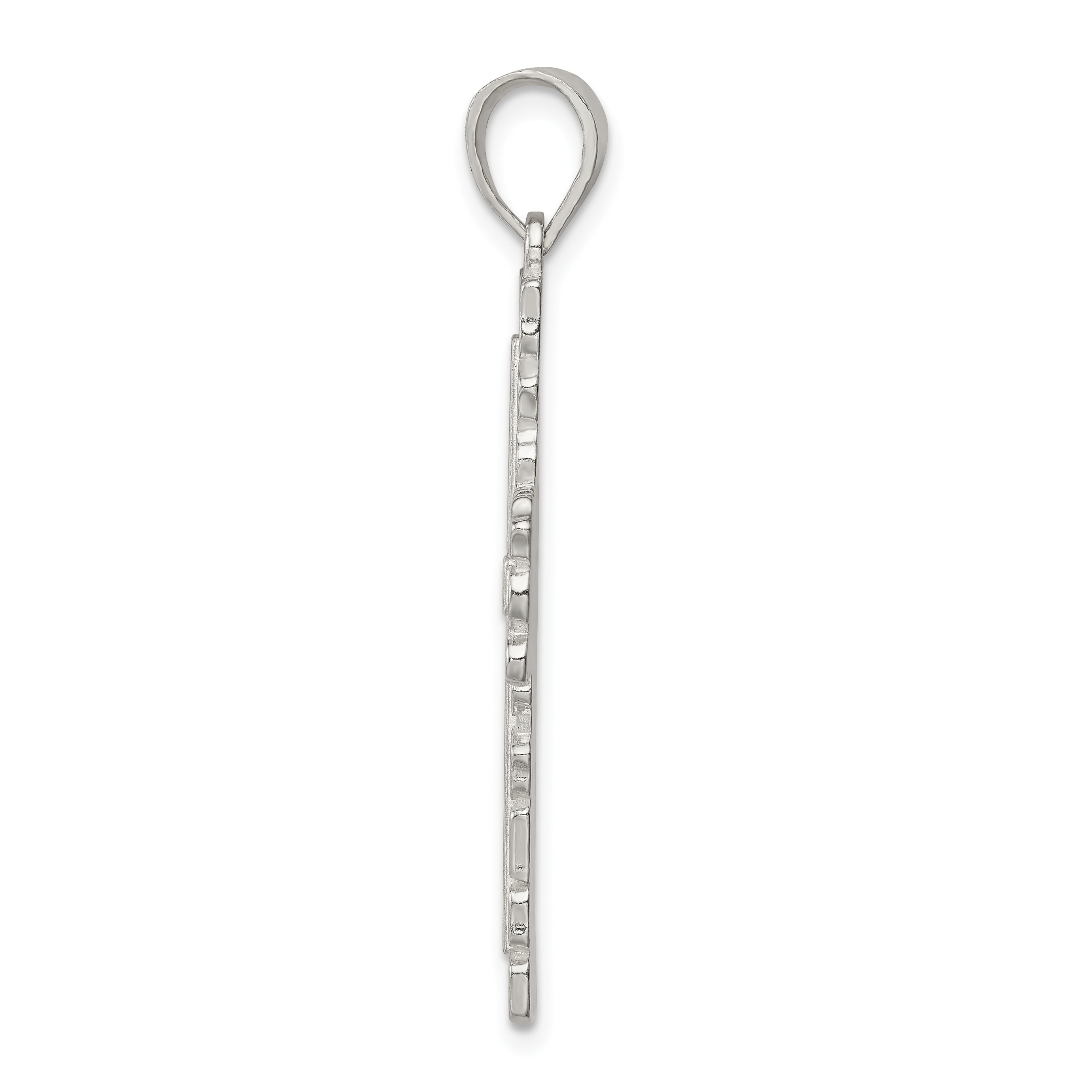 Sterling Silver 925 Cross Pendant with Polished Anti-Tarnish Finish