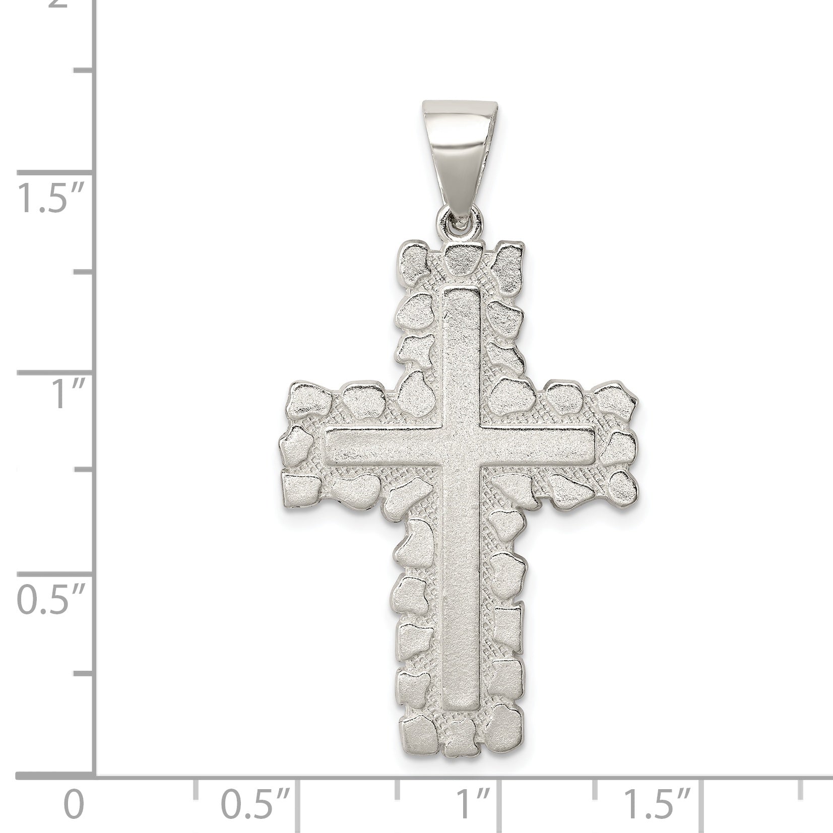 Sterling Silver 925 Cross Pendant with Polished Anti-Tarnish Finish