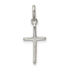 Sterling Silver 925 Polished Cross Charm Elegant Flat Back Design
