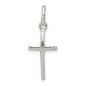 Cross Flat Back Charm in Sterling Silver, 18mm - Sophia Jewelers