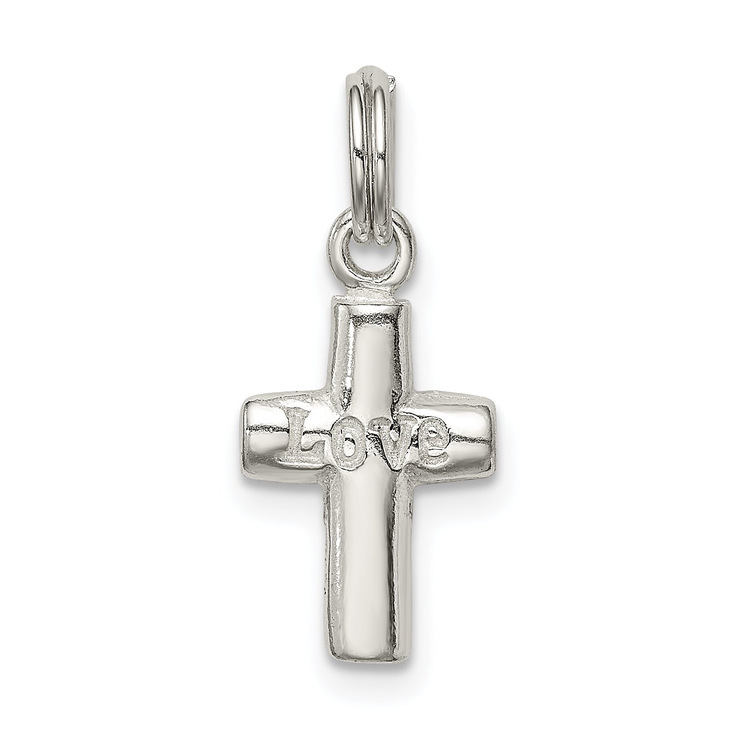 Sophia Jewelers 925 Sterling Silver Polished LOVE Cross Pendant