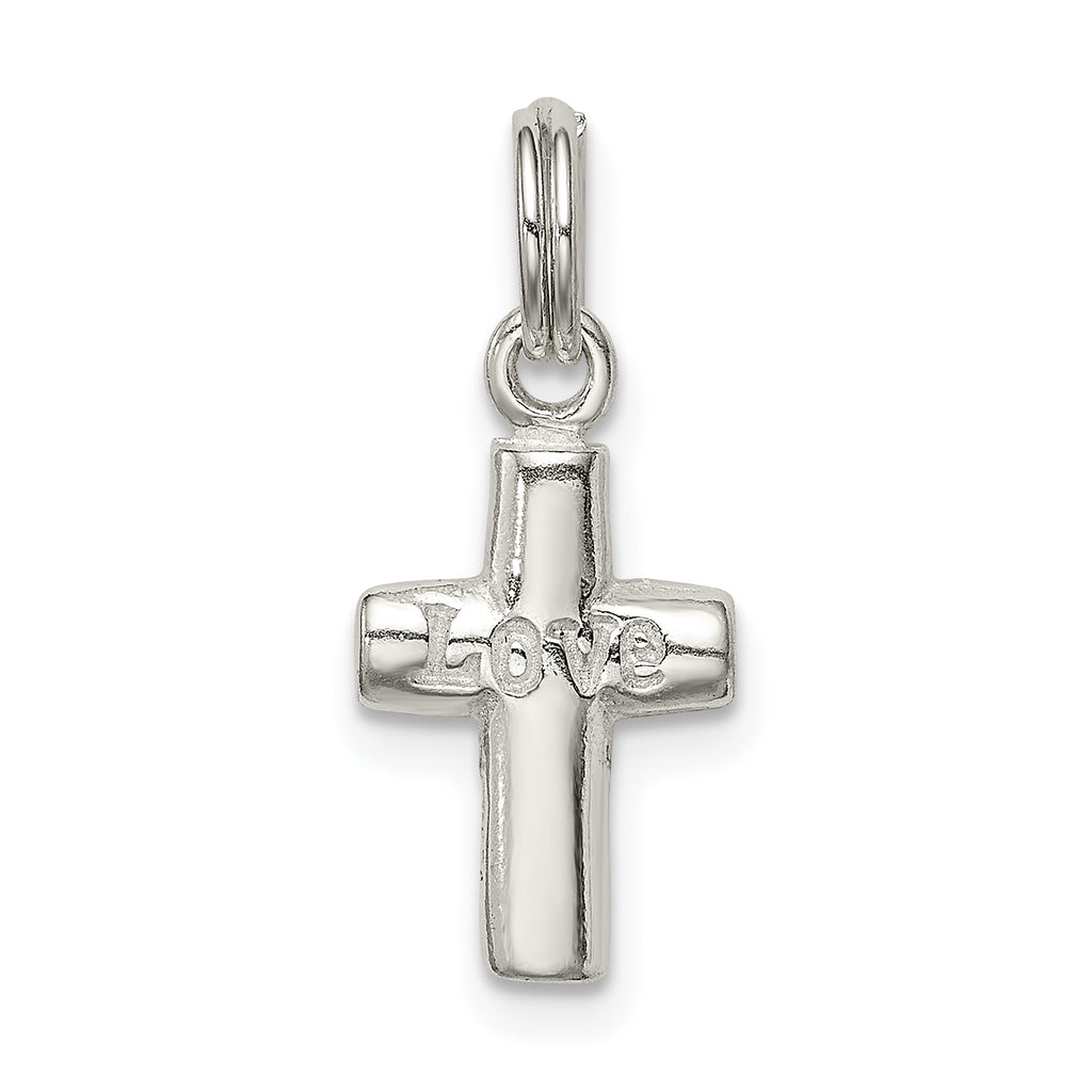 Sophia Jewelers 925 Sterling Silver Polished LOVE Cross Pendant