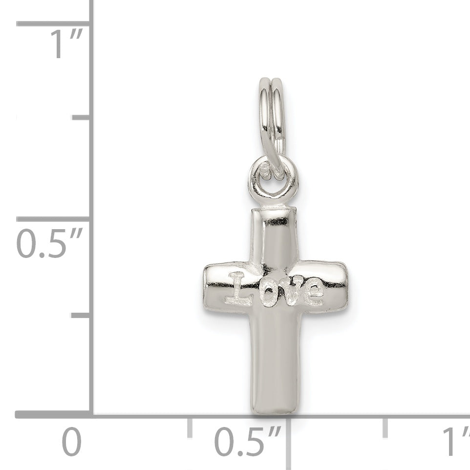 Sophia Jewelers 925 Sterling Silver Polished LOVE Cross Pendant