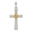 Sterling Silver & Gold-tone Polished Latin Cross Pendant