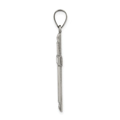 Sterling Silver 925 Latin Cross Pendant with Polished Antiqued Finish