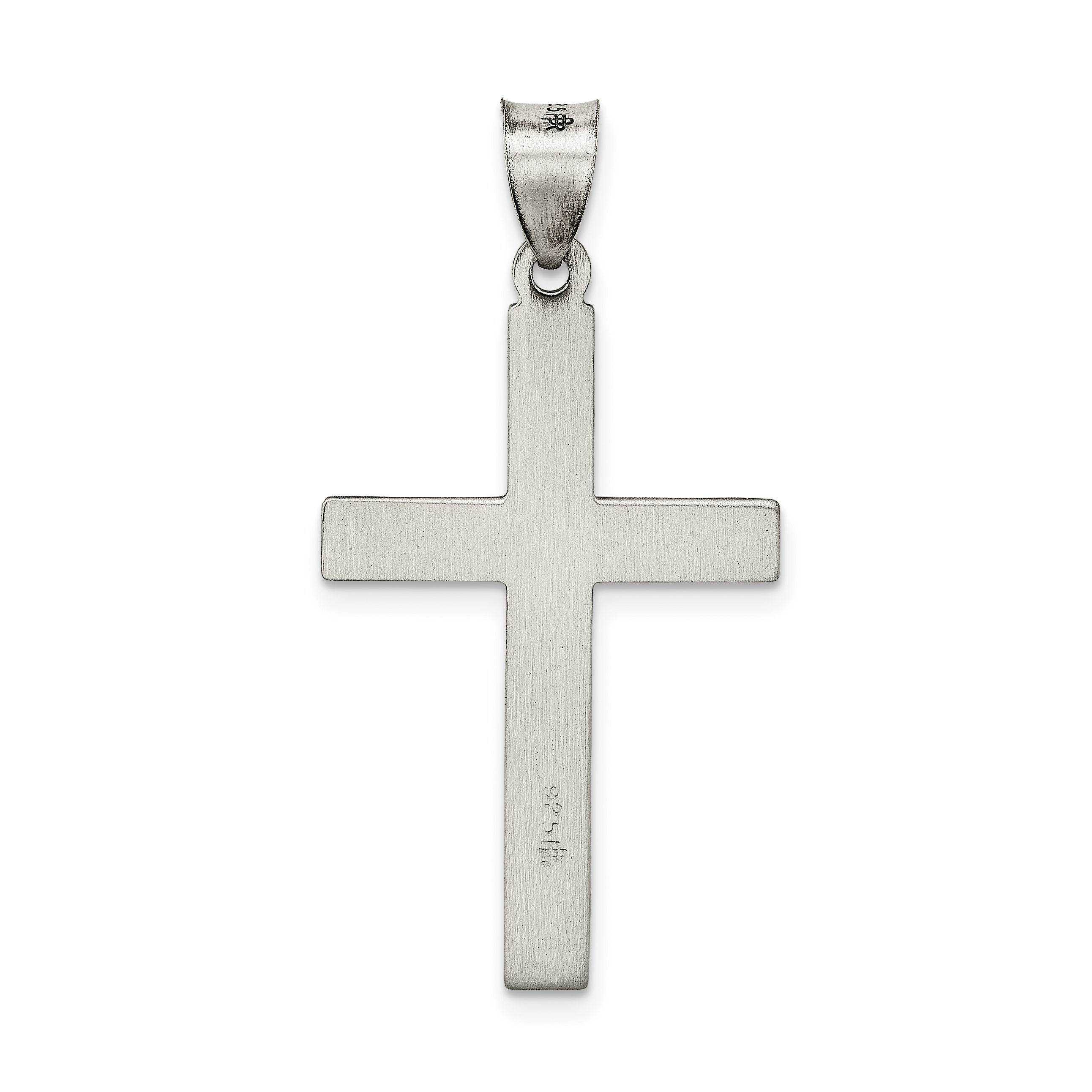 Sterling Silver 925 Latin Cross Pendant with Polished Antiqued Finish