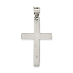 Sterling Silver 925 Latin Cross Pendant with Polished Antiqued Finish