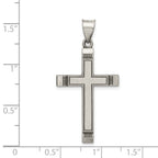 Sterling Silver 925 Latin Cross Pendant with Polished Antiqued Finish