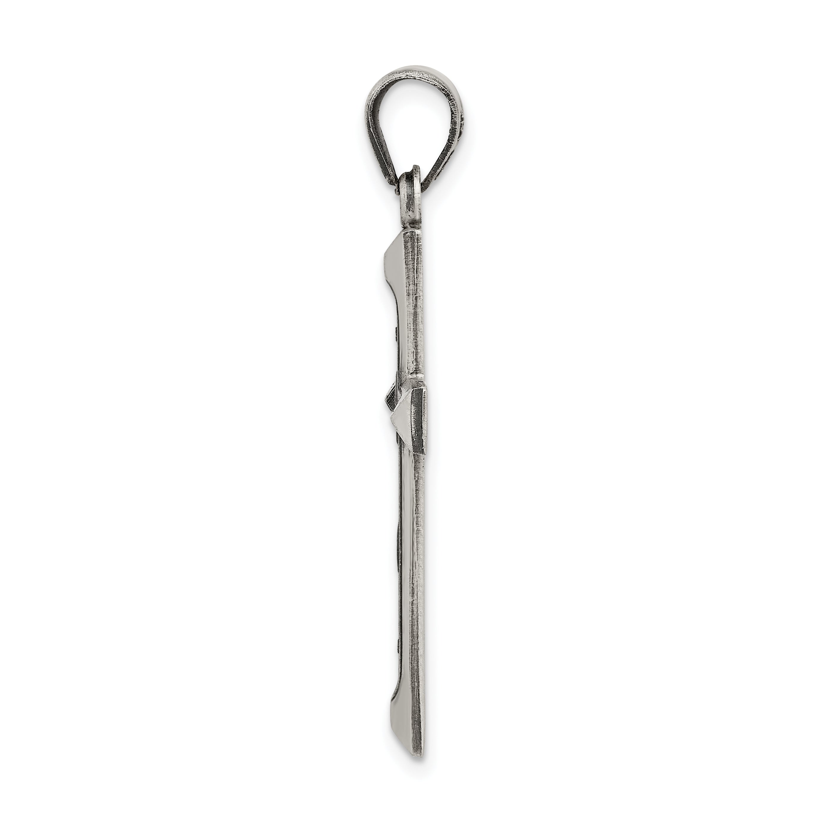 Sterling Silver 925 Latin Cross Pendant with Polished Finish
