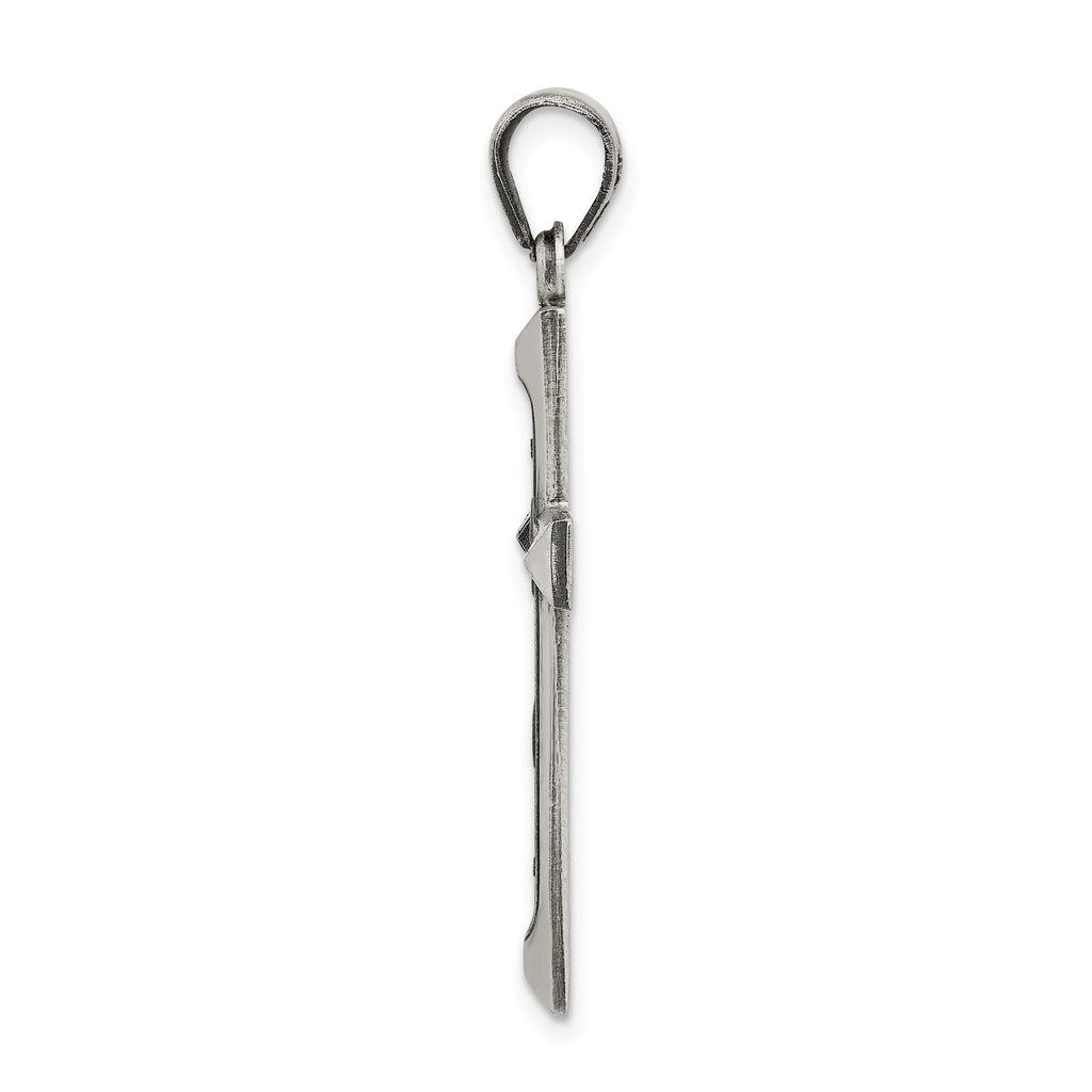 Sterling Silver 925 Latin Cross Pendant with Polished Finish