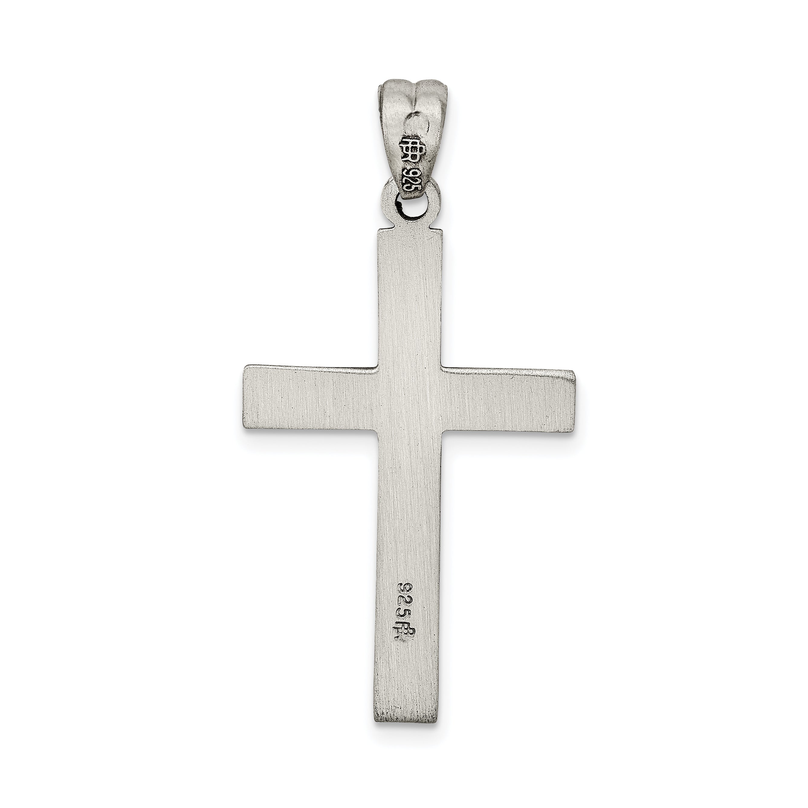 Sterling Silver 925 Latin Cross Pendant with Polished Finish