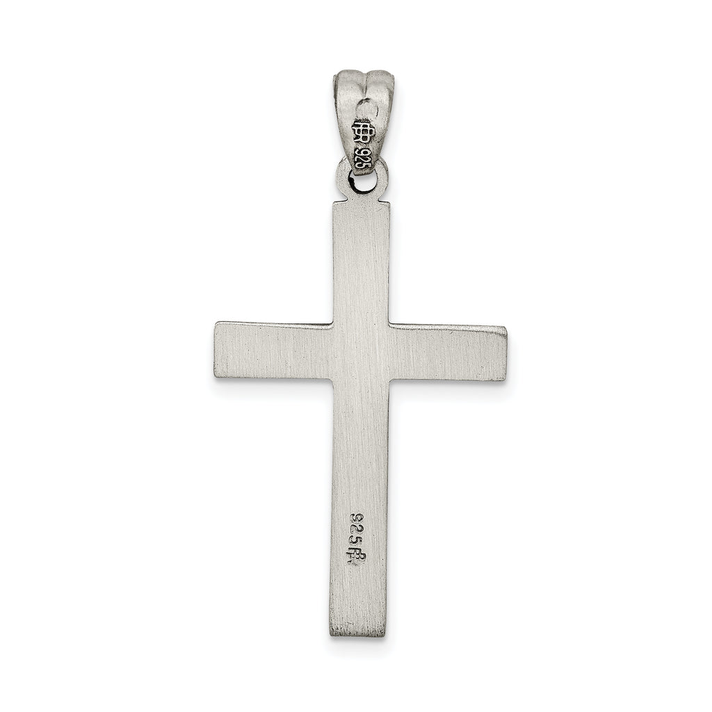 Sterling Silver 925 Latin Cross Pendant with Polished Finish