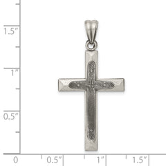 Sterling Silver 925 Latin Cross Pendant with Polished Finish