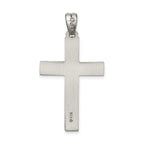 Sterling Silver 925 Latin Cross Pendant with Polished Antiqued Finish