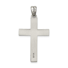 Sterling Silver 925 Latin Cross Pendant with Polished Antiqued Finish