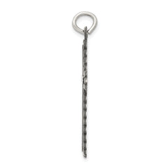 Sterling Silver 925 Latin Cross Pendant with Antiqued Brushed Finish