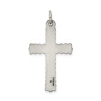 Sterling Silver 925 Latin Cross Pendant with Antiqued Brushed Finish