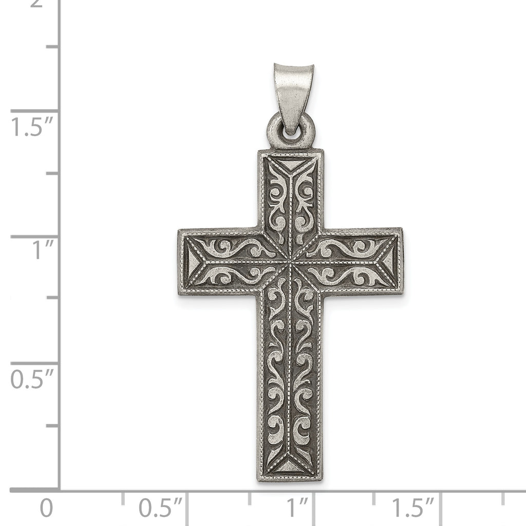 Sterling Silver 925 Latin Cross Pendant Polished Elegance