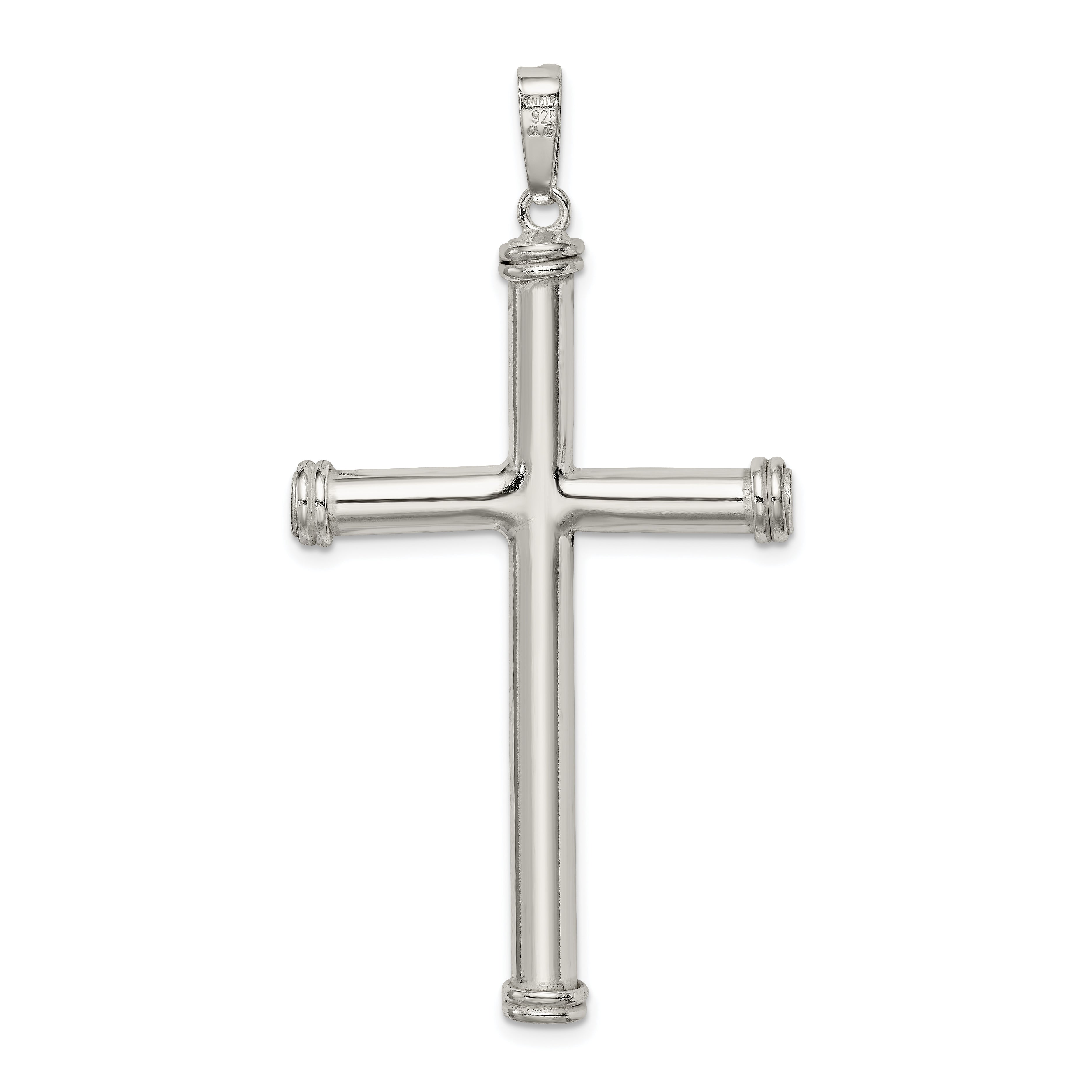 Sophia Jewelers 925 Sterling Silver Hollow Cross Pendant with Anti-Tarnish Finish