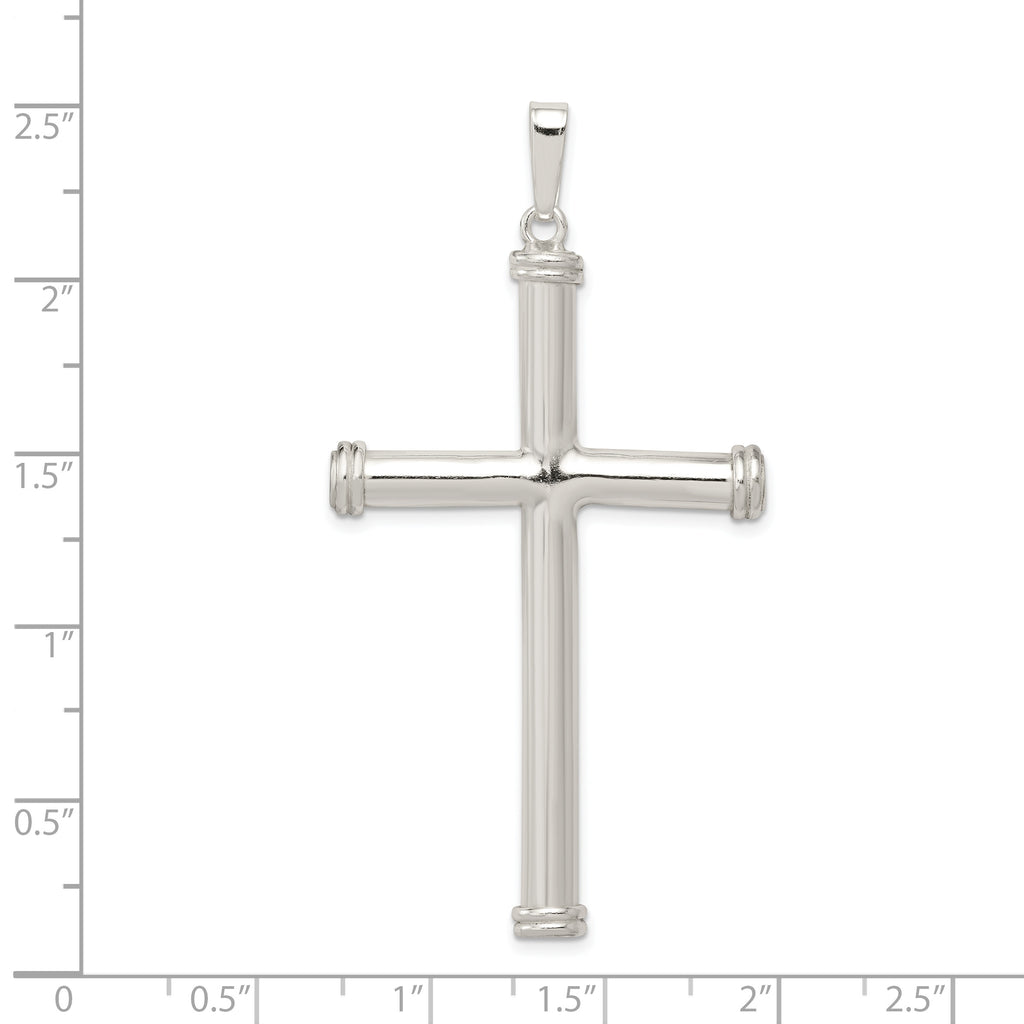 Sophia Jewelers 925 Sterling Silver Hollow Cross Pendant with Anti-Tarnish Finish