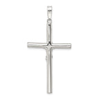 Sterling Silver 925 Polished Crucifix Pendant with Hollow Design