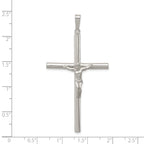 Sterling Silver 925 Hollow Crucifix Pendant with Polished Anti-Tarnish Finish