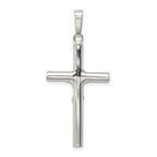 Sterling Silver 925 Polished Hollow Crucifix Pendant with Anti-Tarnish Finish