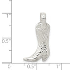 Sterling Silver 925 Cowboy Boot Charm with Polished Finish and Anti-Tarnish Coating