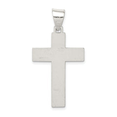 Sterling Silver Polished & Textured Crucifix Pendant