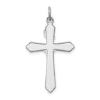 Sterling Silver Rhodium-Plated Purple CZ Cross Pendant with Polished Finish