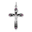 Sterling Silver Rhodium-plated Black Epxy Purple CZ INRI Cross Pendant
