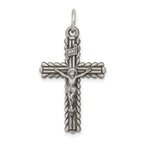 Sterling Silver Antiqued and Brushed INRI Crucifix Pendant