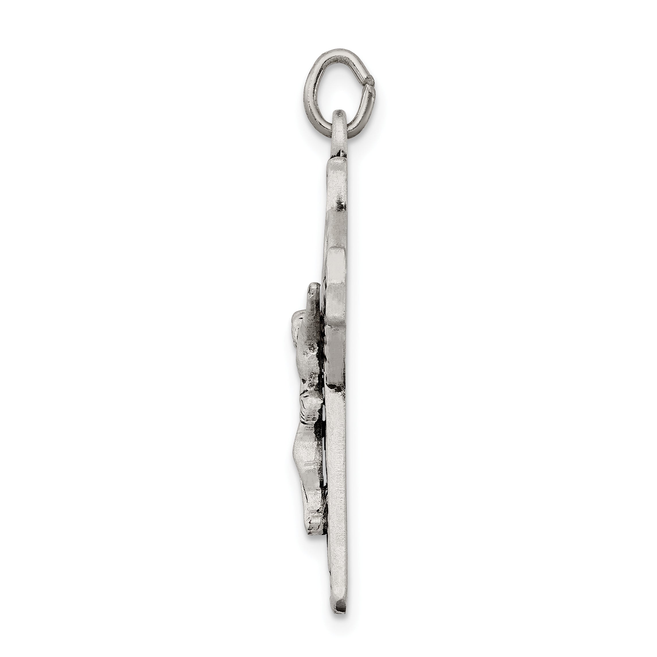 Sterling Silver 925 Polished Irish Crucifix Pendant Antique Inspired Secondary image