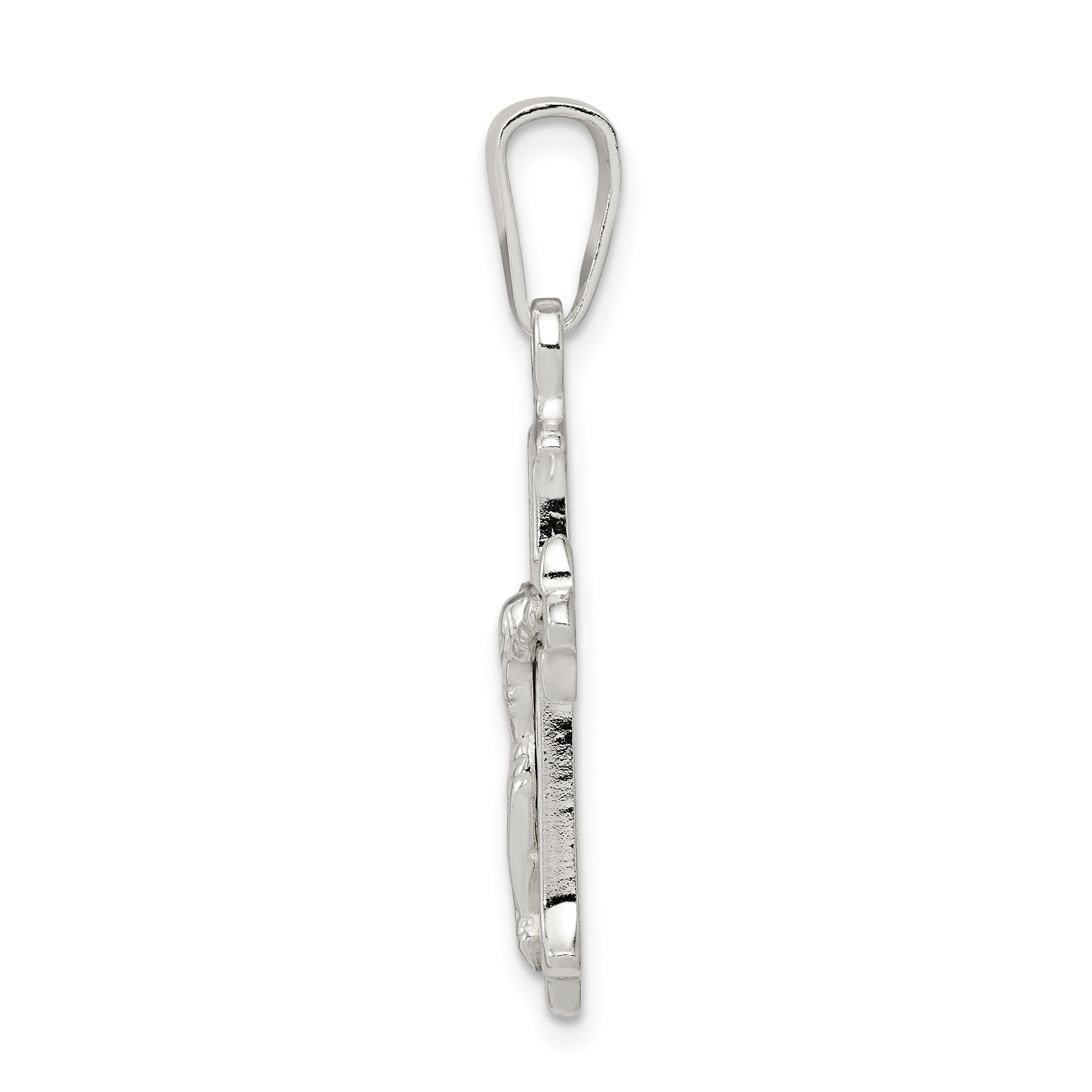 Sterling Silver Polished Crucifix Pendant with Anti-Tarnish Finish Secondary image