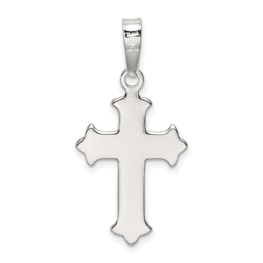 Sterling Silver Polished Crucifix Pendant with Anti-Tarnish Finish