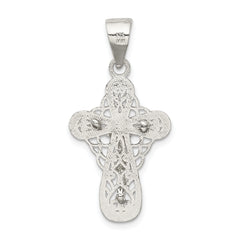 Sterling Silver 925 Polished Crucifix Pendant with Anti-Tarnish Finish