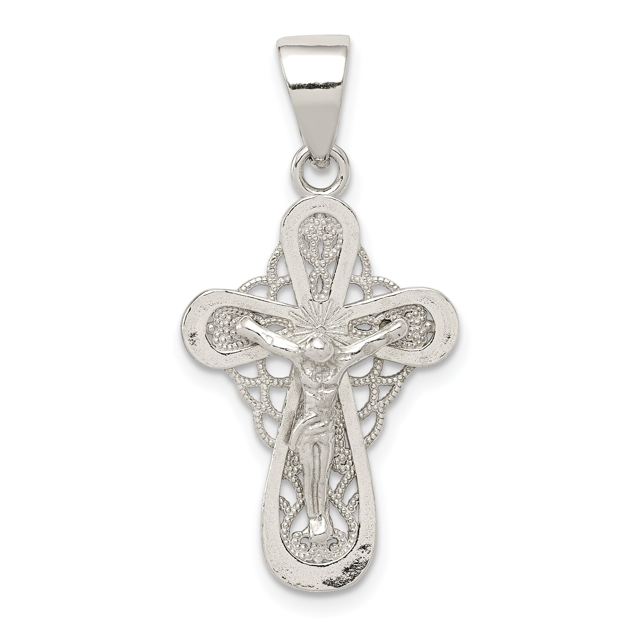 Sterling Silver Polished Small Crucifix Pendant Main image