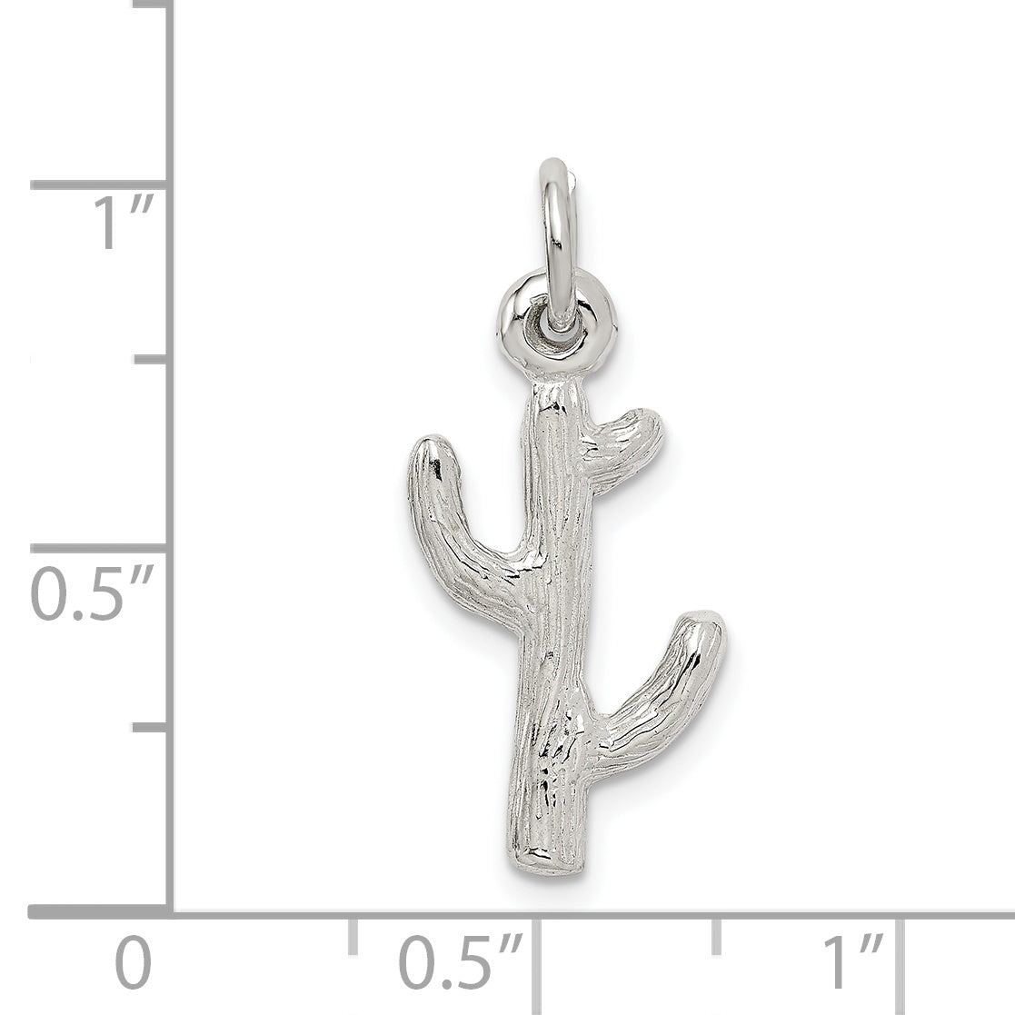Sophia Jewelers 925 Sterling Silver 3D Cactus Charm Polished Finish