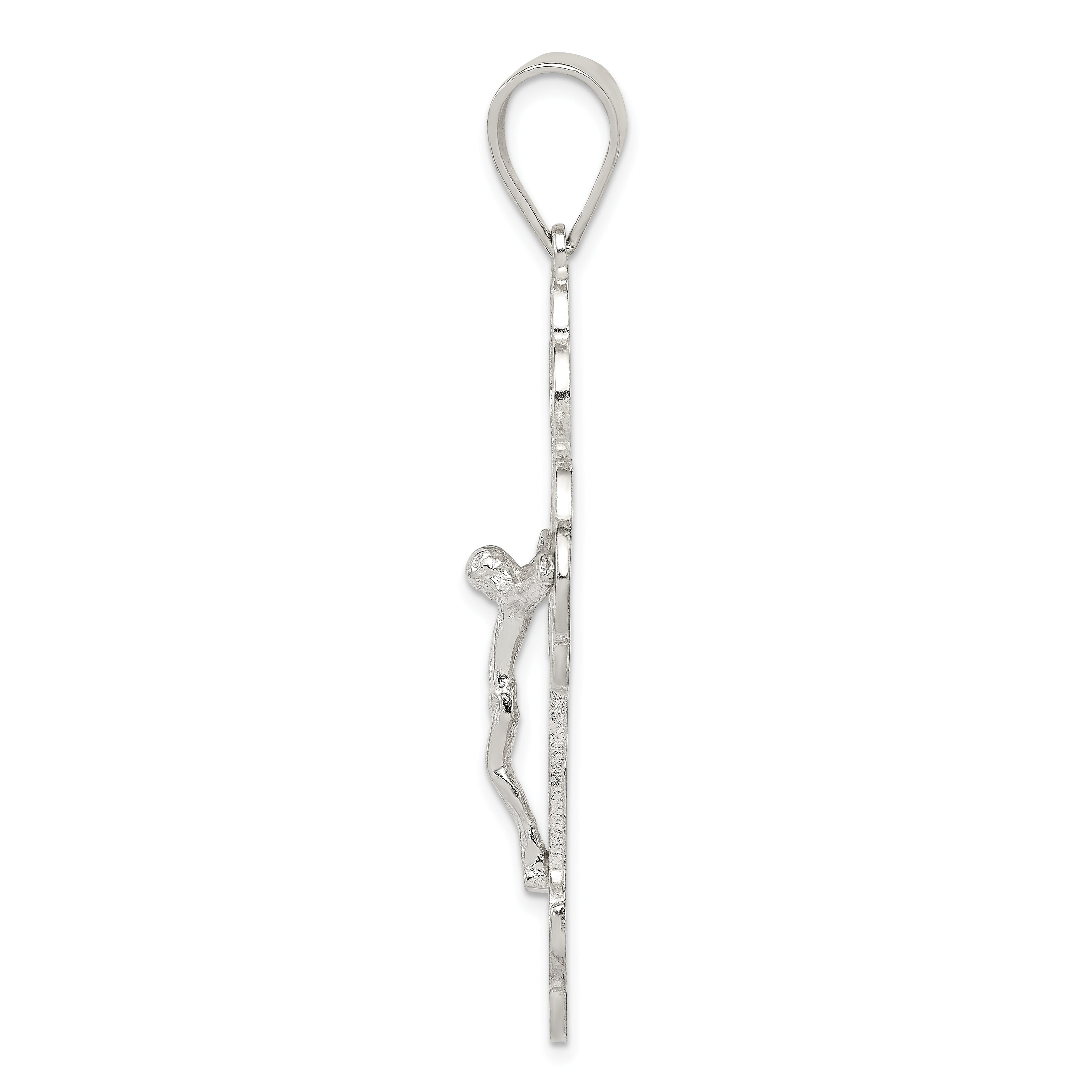 Sterling Silver Polished Crucifix Pendant Secondary image