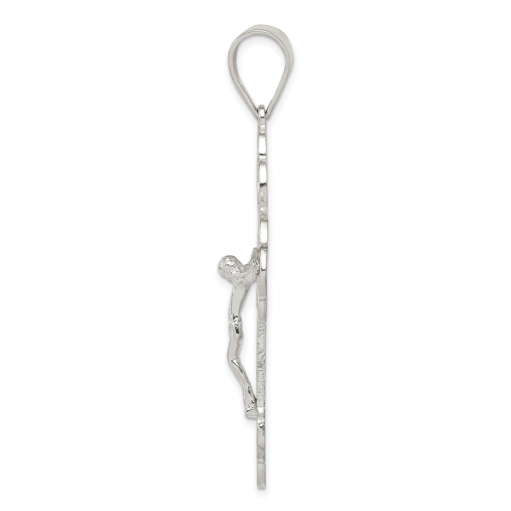 Sterling Silver Polished Crucifix Pendant