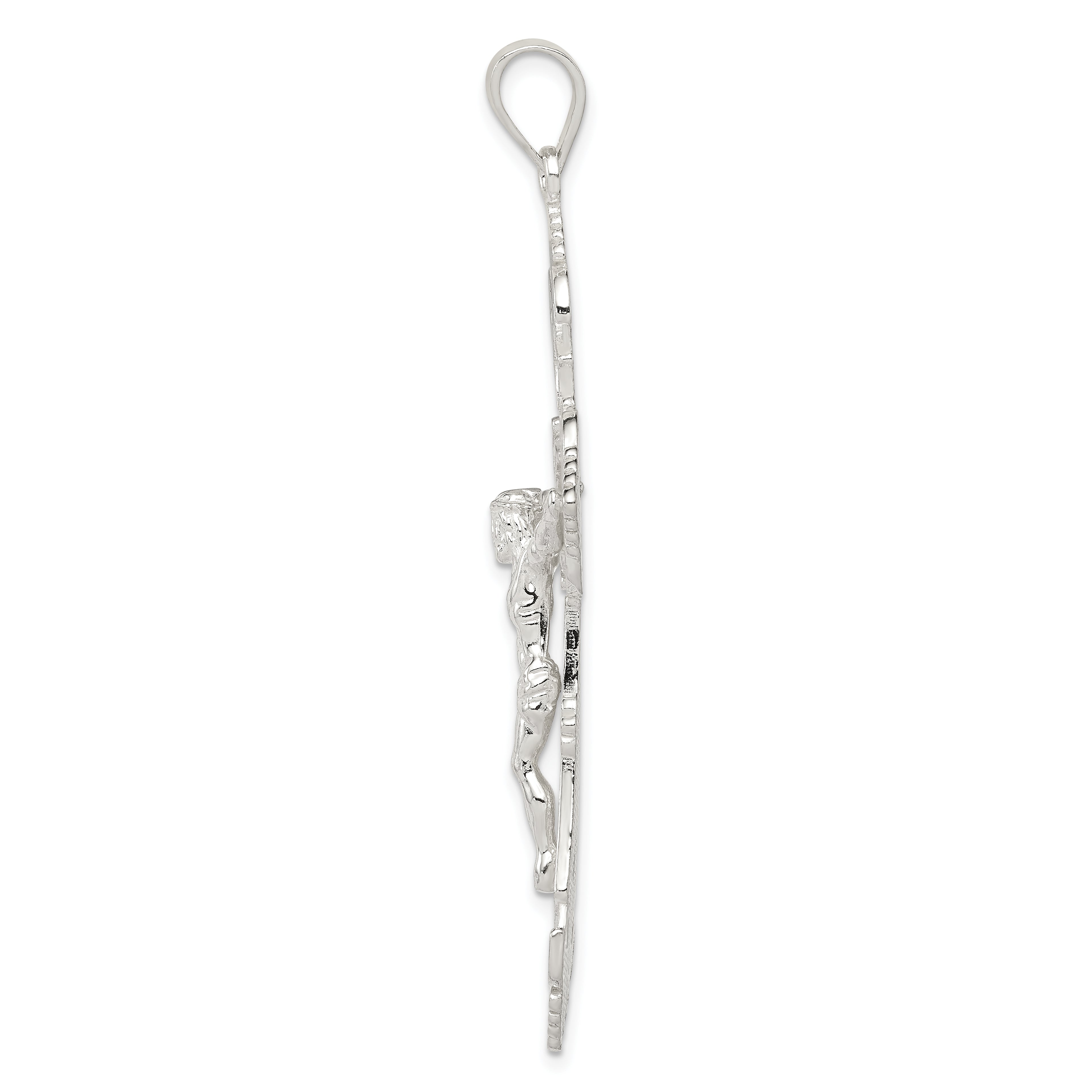 Sterling Silver Polished Crucifix Pendant Secondary image