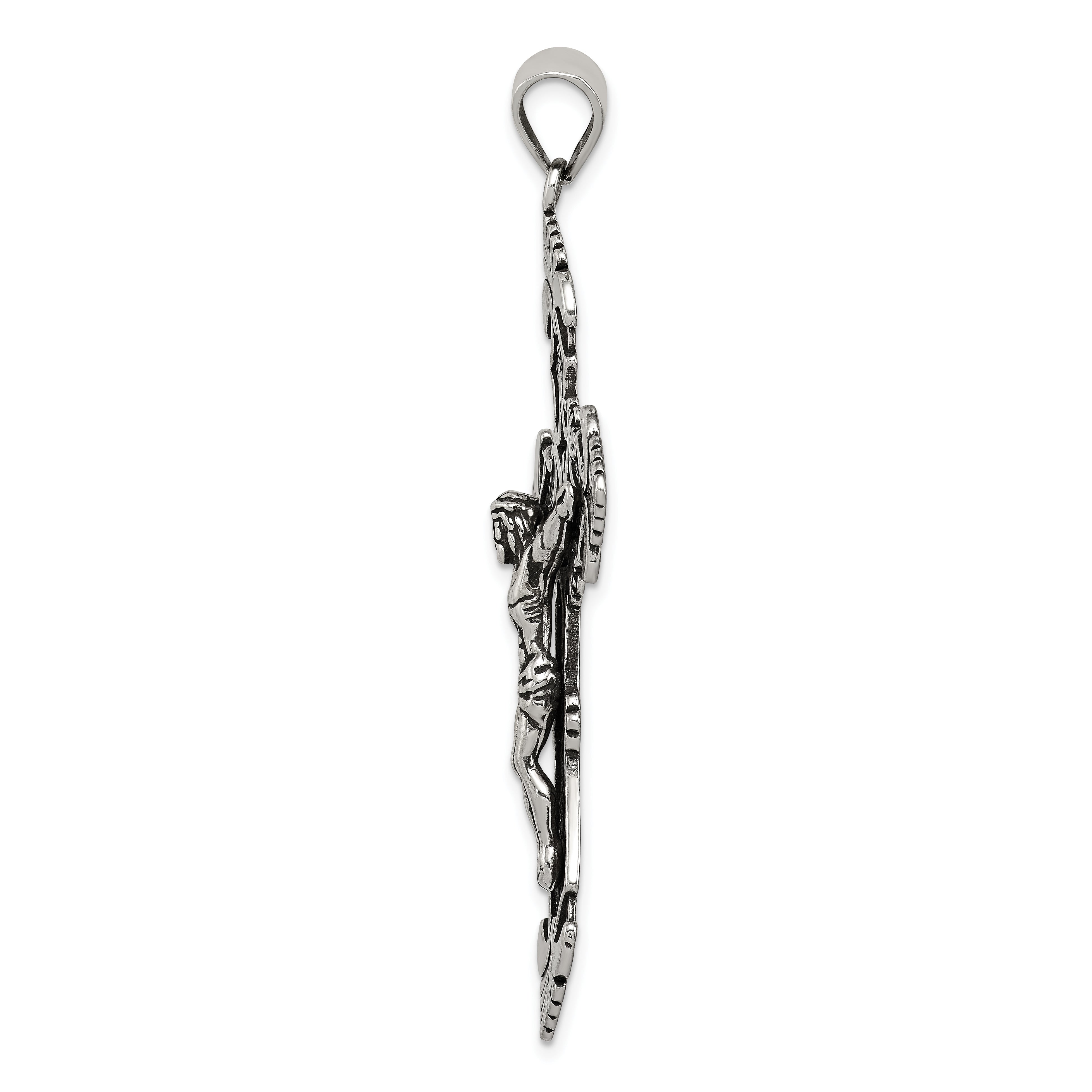 Sterling Silver Antiqued Crucifix Pendant Secondary image