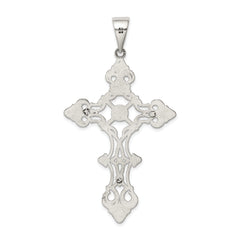 Sterling Silver Antiqued Large INRI Crucifix Pendant