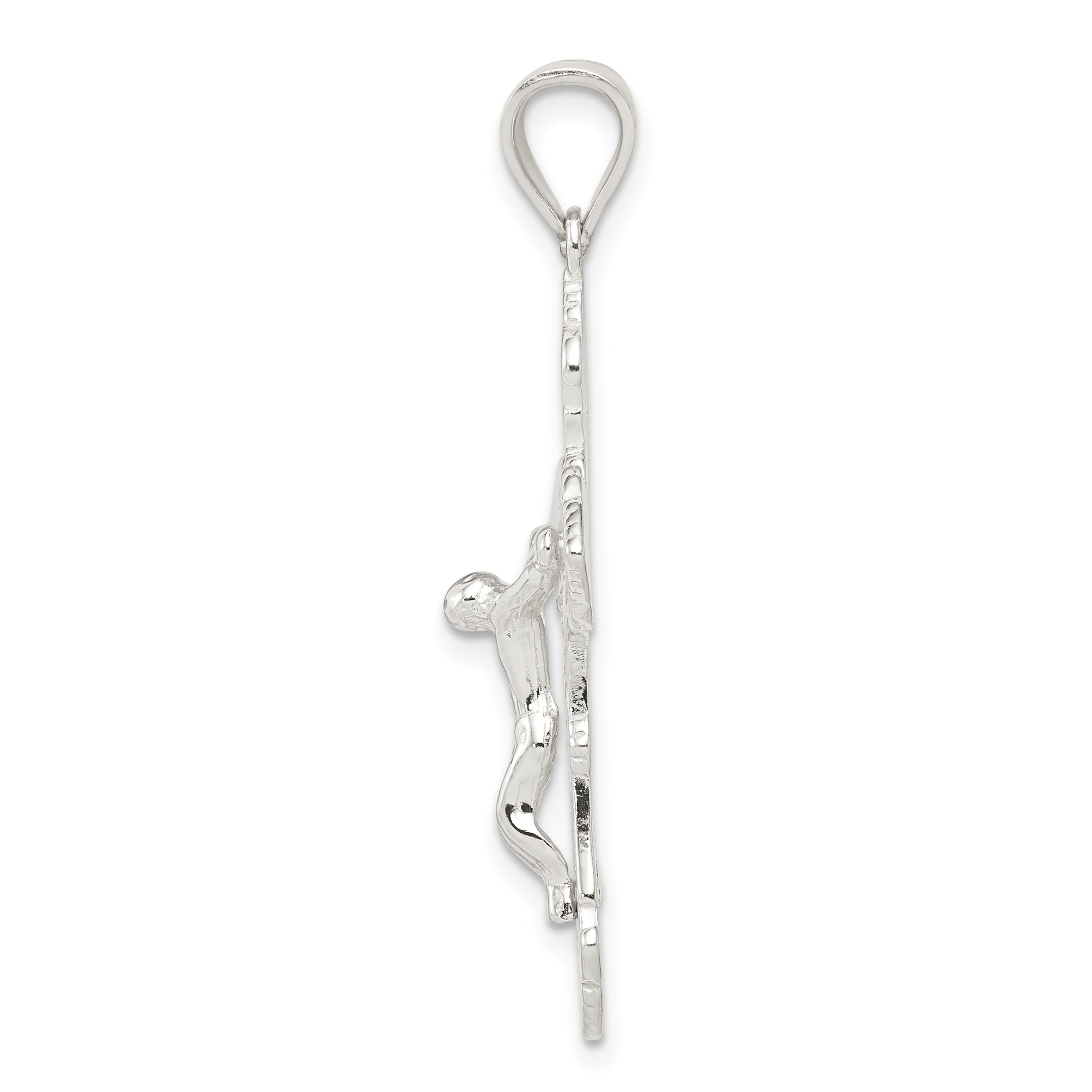 Sterling Silver Polished Crucifix Pendant Secondary image