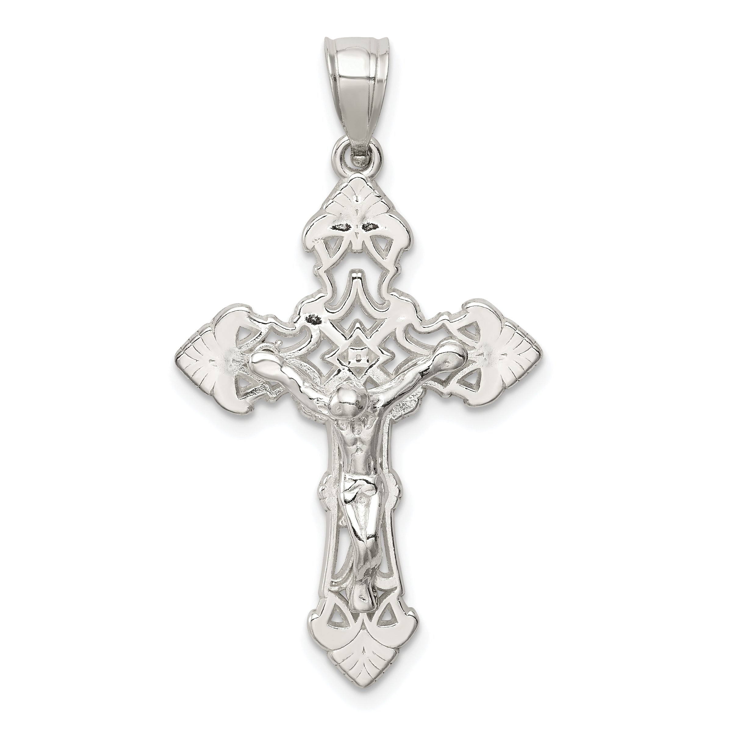Sterling Silver Polished Crucifix Pendant Main image